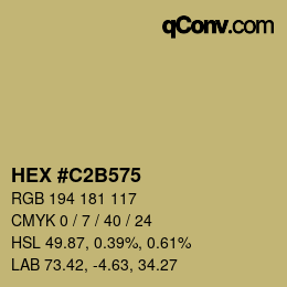 颜色代码: HEX #C2B575 | qconv.com