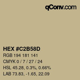 Color code: HEX #C2B58D | qconv.com
