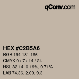 カラーコード: HEX #C2B5A6 | qconv.com
