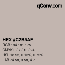 カラーコード: HEX #C2B5AF | qconv.com