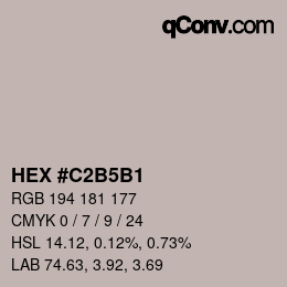 Color code: HEX #C2B5B1 | qconv.com