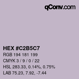 Color code: HEX #C2B5C7 | qconv.com
