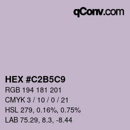 Color code: HEX #C2B5C9 | qconv.com