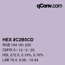 Color code: HEX #C2B5CD | qconv.com