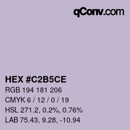 カラーコード: HEX #C2B5CE | qconv.com