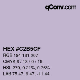 カラーコード: HEX #C2B5CF | qconv.com