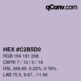 カラーコード: HEX #C2B5D0 | qconv.com