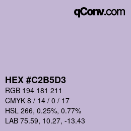 颜色代码: HEX #C2B5D3 | qconv.com