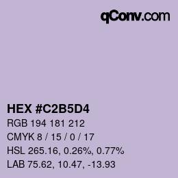 Color code: HEX #C2B5D4 | qconv.com