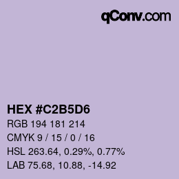 颜色代码: HEX #C2B5D6 | qconv.com