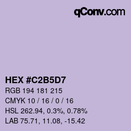 カラーコード: HEX #C2B5D7 | qconv.com