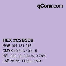 カラーコード: HEX #C2B5D8 | qconv.com