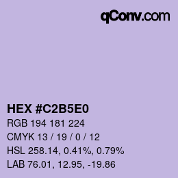 Color code: HEX #C2B5E0 | qconv.com