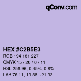 Color code: HEX #C2B5E3 | qconv.com