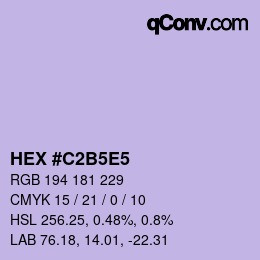 Color code: HEX #C2B5E5 | qconv.com