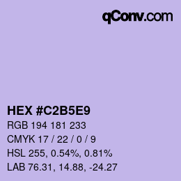Código de color: HEX #C2B5E9 | qconv.com