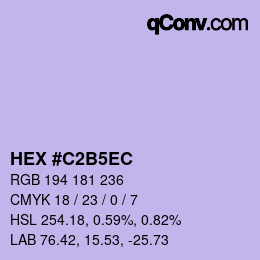 Color code: HEX #C2B5EC | qconv.com