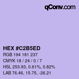 カラーコード: HEX #C2B5ED | qconv.com