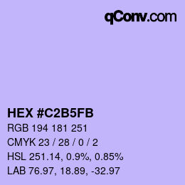 カラーコード: HEX #C2B5FB | qconv.com