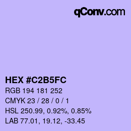 カラーコード: HEX #C2B5FC | qconv.com