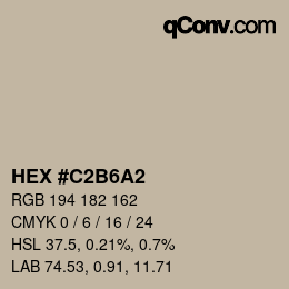 カラーコード: HEX #C2B6A2 | qconv.com