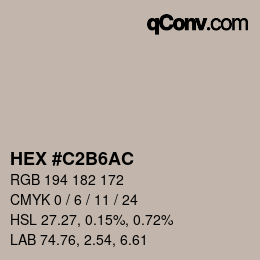 Color code: HEX #C2B6AC | qconv.com