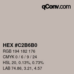 カラーコード: HEX #C2B6B0 | qconv.com