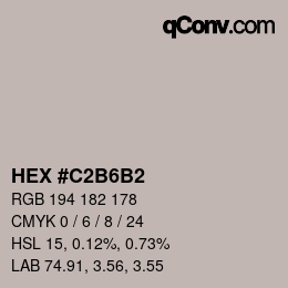 カラーコード: HEX #C2B6B2 | qconv.com