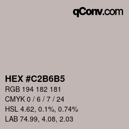 颜色代码: HEX #C2B6B5 | qconv.com