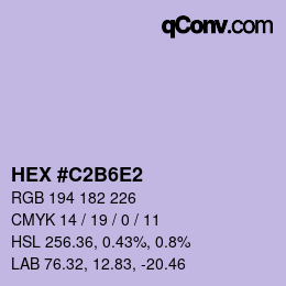 カラーコード: HEX #C2B6E2 | qconv.com