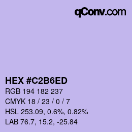 颜色代码: HEX #C2B6ED | qconv.com