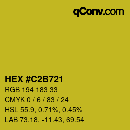 カラーコード: HEX #C2B721 | qconv.com