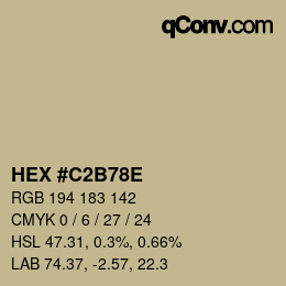 Color code: HEX #C2B78E | qconv.com