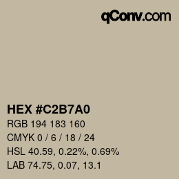カラーコード: HEX #C2B7A0 | qconv.com