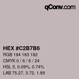 カラーコード: HEX #C2B7B6 | qconv.com