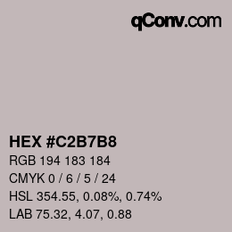 Color code: HEX #C2B7B8 | qconv.com