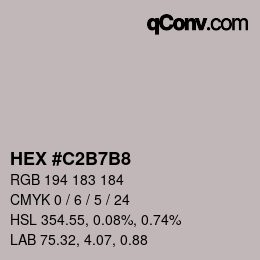 颜色代码: HEX #C2B7B8 | qconv.com