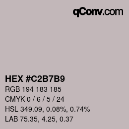 Color code: HEX #C2B7B9 | qconv.com