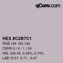 Farbcode: HEX #C2B7C1 | qconv.com