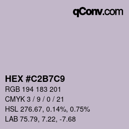 カラーコード: HEX #C2B7C9 | qconv.com