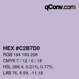 カラーコード: HEX #C2B7D0 | qconv.com