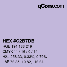 Color code: HEX #C2B7DB | qconv.com