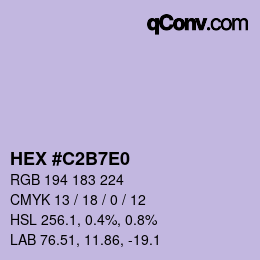 Color code: HEX #C2B7E0 | qconv.com