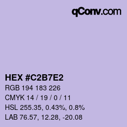 カラーコード: HEX #C2B7E2 | qconv.com
