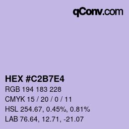 Color code: HEX #C2B7E4 | qconv.com