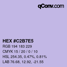 カラーコード: HEX #C2B7E5 | qconv.com