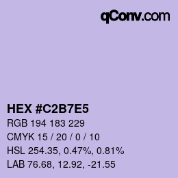 Color code: HEX #C2B7E5 | qconv.com