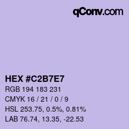 カラーコード: HEX #C2B7E7 | qconv.com