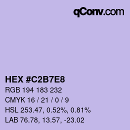 Color code: HEX #C2B7E8 | qconv.com
