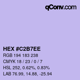 カラーコード: HEX #C2B7EE | qconv.com